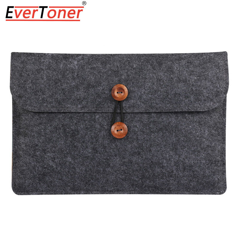 EverToner Felt Soft Sleeve Bag Case For Apple MacBook Air 11 12 Pro 13 15 Retina Case Laptop Anti-Scratch Cover For Mac Book 13.3 Inch