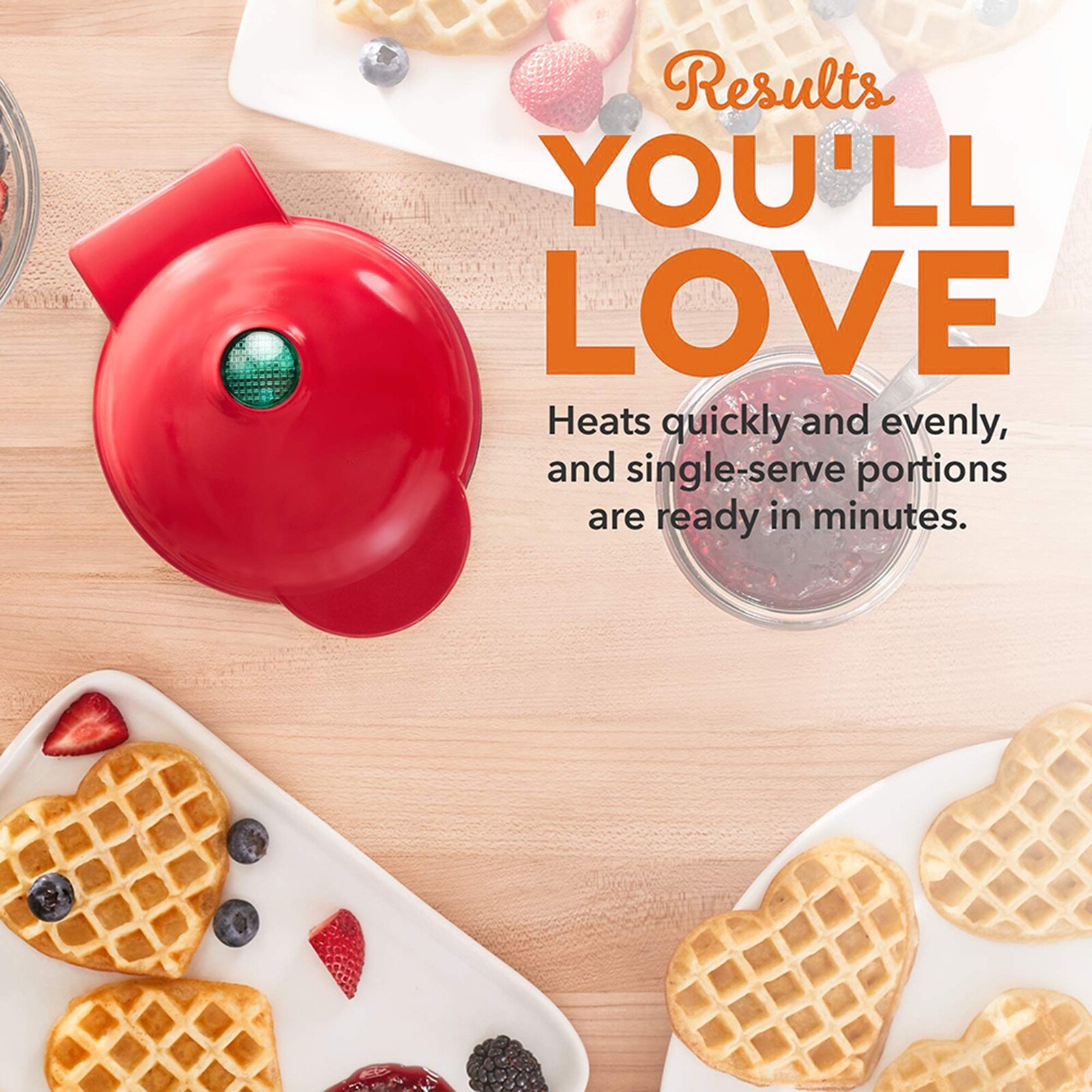 EU Plug Non-stick Heat-Resistant Waffles Maker Electric Mini Heart Shape Waffle Pot Kitchen Accessories