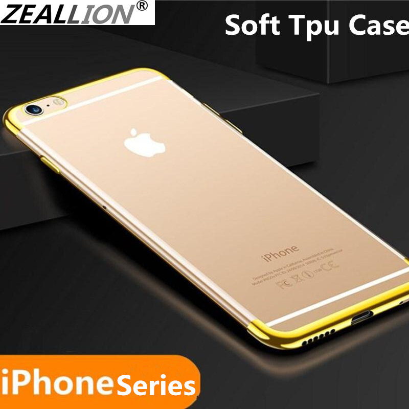 Ốp Zeallion Cho Apple iPhone, Ốp Lưng Trong Suốt Siêu Mỏng TPU Mềm Mạ Trong Suốt Cho iPhone 6 6S 7 8 Plus X XR XS 11 12 Pro Max