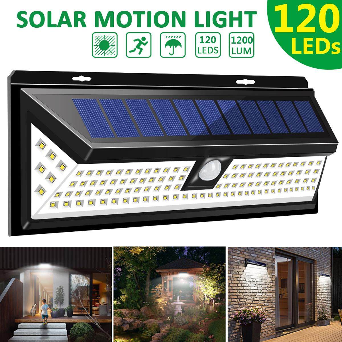 【Free Vận Chuyển + Đèn Flash Deal】1PCS Ngoài Trời 120LED Đèn Năng Lượng Mặt Trời Đèn Tường Cảm Biến Chuyển Động Chống Thấm Nước