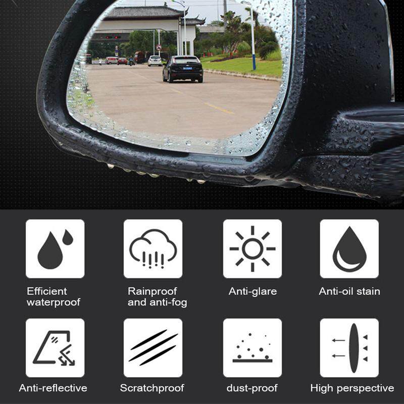 2Pcs Car Blind Spot Mirror Blue Protective Waterproof Membrane for Window and Anti Fog SUV Trailer Bus Caravan Rear View Film