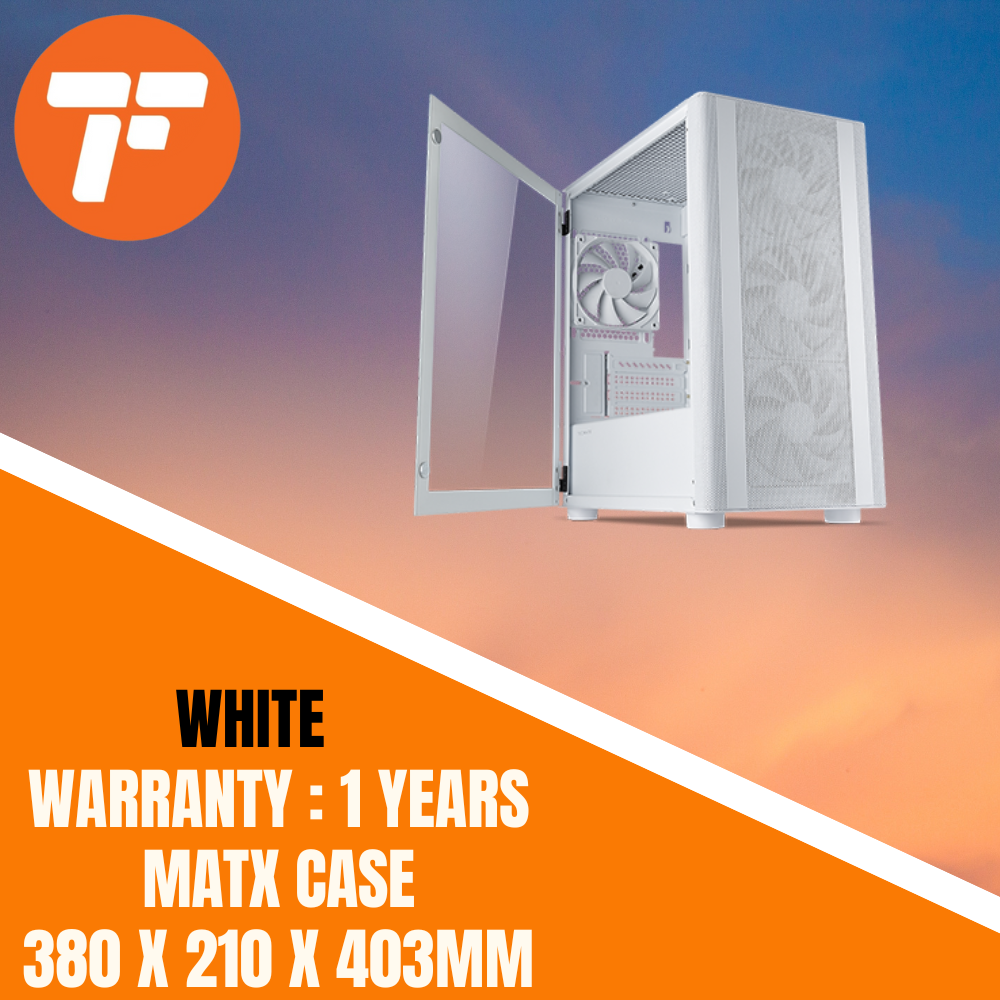 Flexi Tech TECWARE Flatline TG MATX Case PC Desktop Casing Black