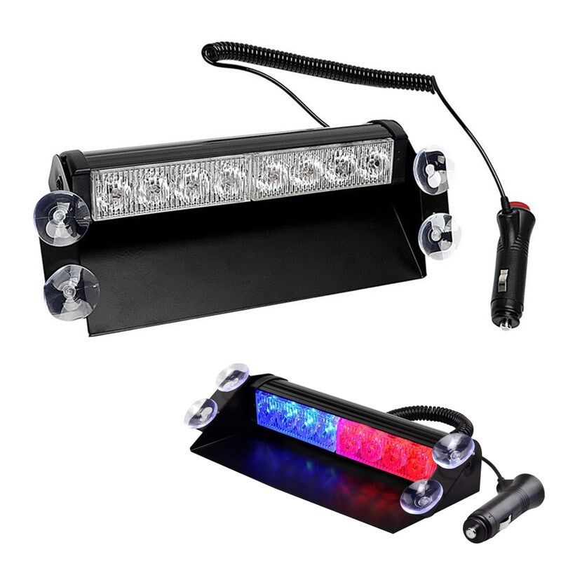 DC12V 8 LED Đỏ Vàng Xanh Trắng Xe Cảnh Sát Strobe Flash Light Auto LED Khẩn Cấp Cảnh Báo Đèn 3 Nhấp Nháy Đèn Sương Mù