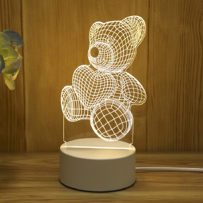 Xiaomimijia 3d small night light creative lamp holiday gift gift bedroom night light diy cartoon table lamp