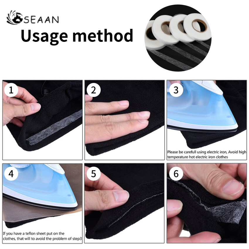 Phụ Kiện May Vá Hai Mặt Màu Trắng 70Yard Băng Dính Băng Dính Vải Lót Trang Phục Dễ Nóng Chảy Phụ Kiện Tự Làm Chắp Vá