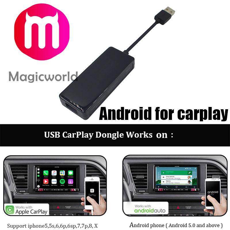 Black USB Carplay Dongle for Car Android Auto Navigation Player Smart Link Dongle Compatible with iOS and Android Phone