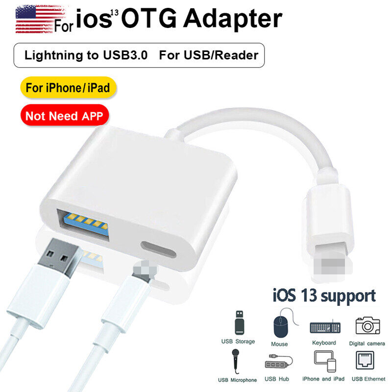 Bộ chuyển đổi USB OTG cho iPhone iPad ios13, bộ chuyển đổi Lightning sang USB 3.0, truyền dữ liệu vào/ra U-disk bàn phím chuột, bộ chuyển đổi Piano Midi Bộ chuyển đổi Lightning sang máy ảnh 2 trong 1 3 trong 1
