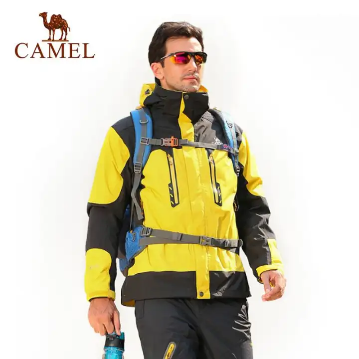 Camel outdoor male jacket windproof waterproof three-in-one thick warm two-piece jacket