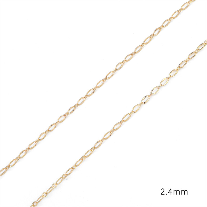 1Meter/Bag Brass Copper Chain With 18K Gold Plated Link Chain For DIY Necklace Bracelet Jewelry Making Accessories Handmade Supplies
