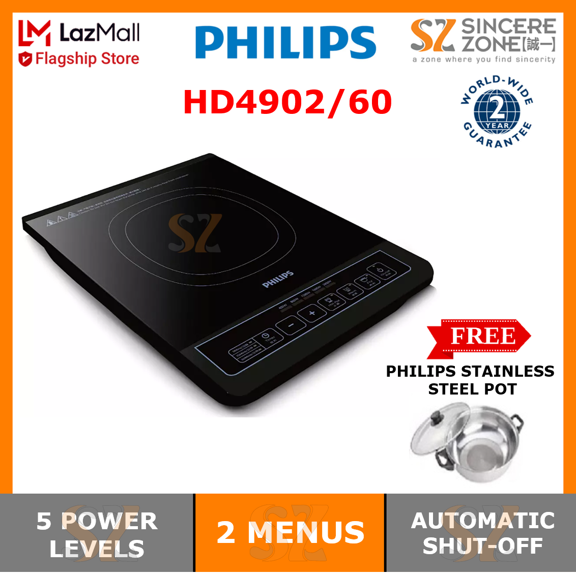 Philips HD4902/60 Portable Induction Cooker Lazada