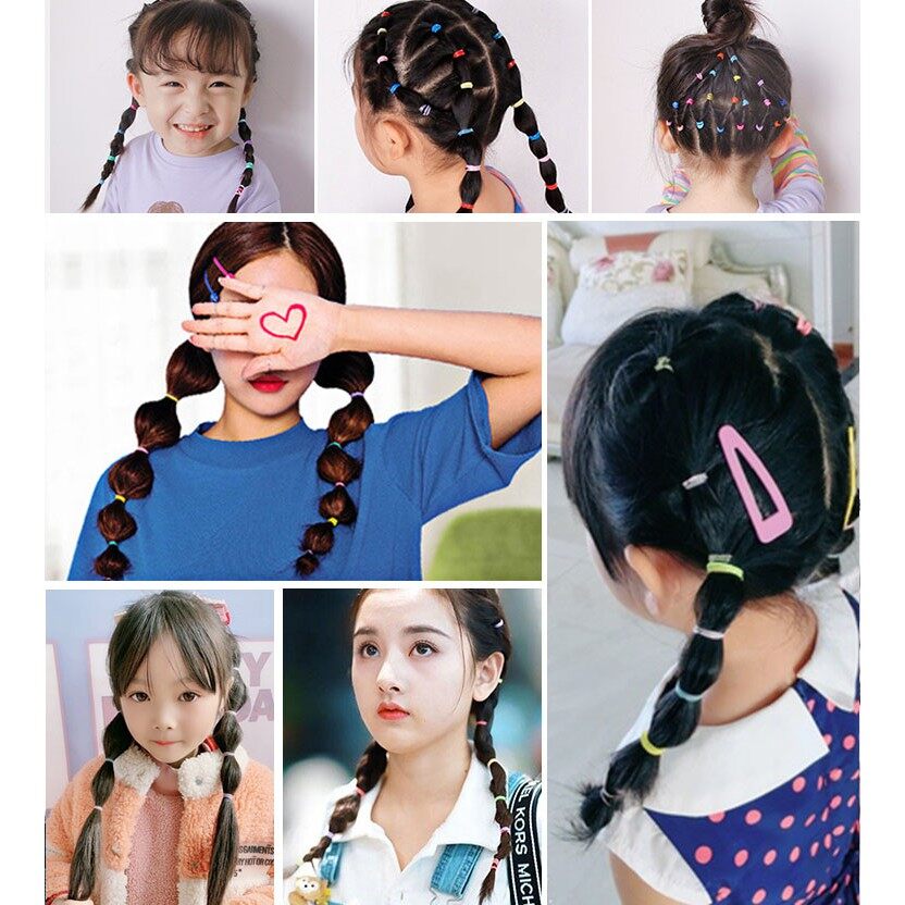 Set 1000 Dây Chun Buộc Tóc Nhiều Màu
