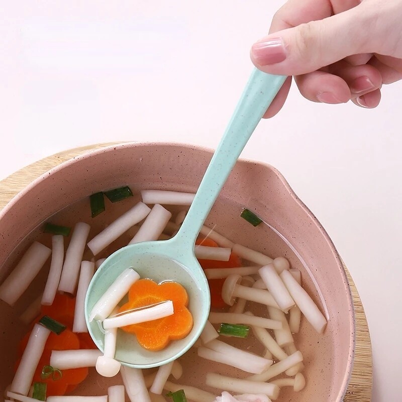 Candy Color Soup Spoon Wheat Stalk Spoon Kitchen Healthy Tableware Dining Table Spoon