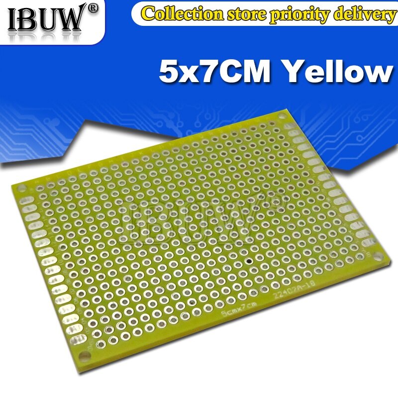 1PCS 5x7cm 5*7 hai mặt bảng mạch in nguyên mẫu phổ quát tự làm in bảng mạch trắng xanh dương vàng đen đỏ xanh 5x7cm PCB