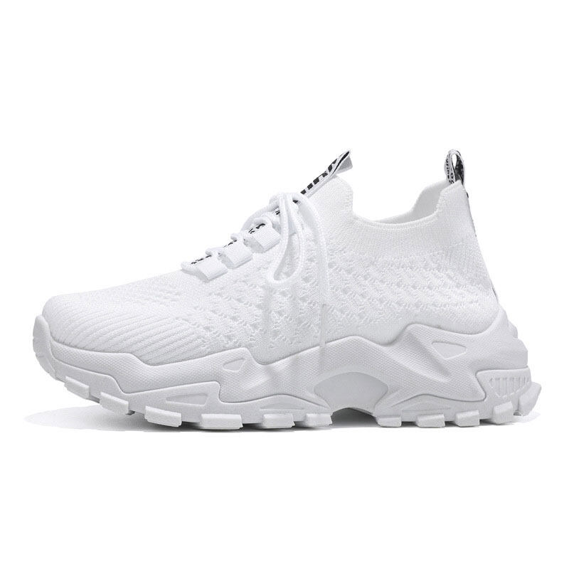 RENBEN Ladies daddy shoes Breathable flying weaving shoes Simple and comfortable Platform casual sneakers