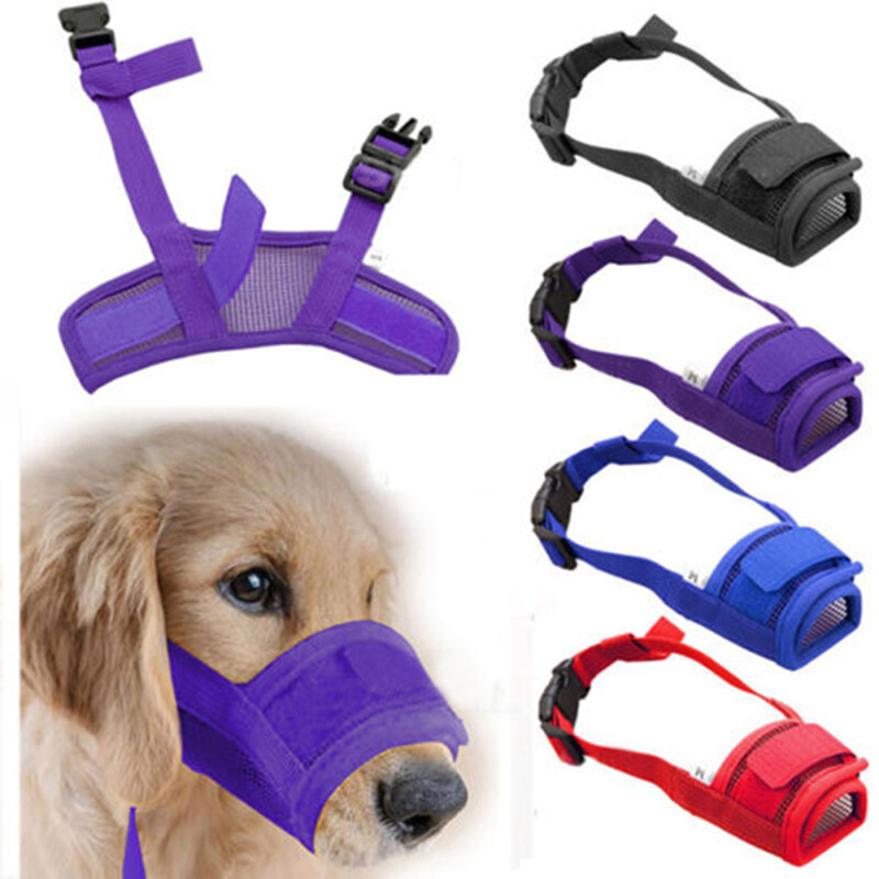 Qcici Pet Dog Mặt Nạ Điều Chỉnh Bark Bite Lưới Miệng Mõm Chải Chuốt Chống Nhai