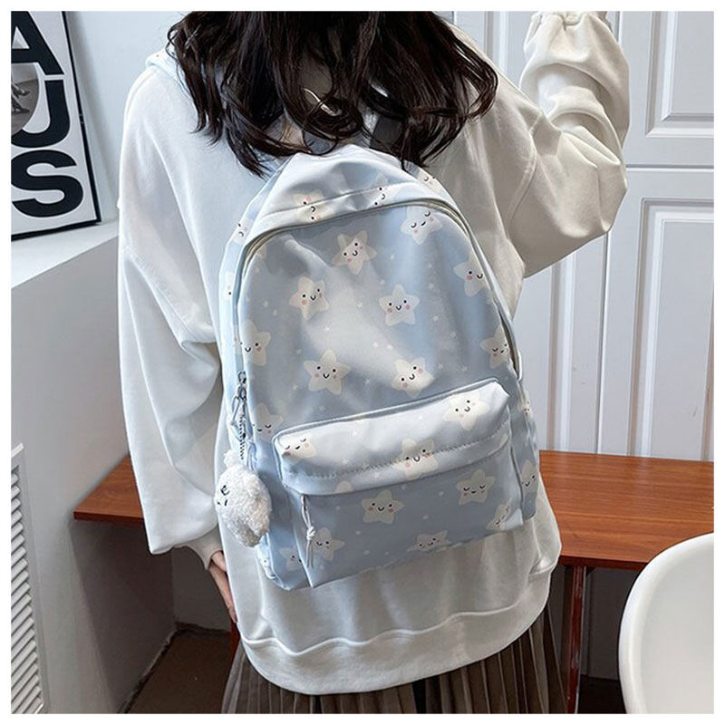 NALLCHEER student backpack junior high school computer bag Large-capacity printed graffiti backpack for college students