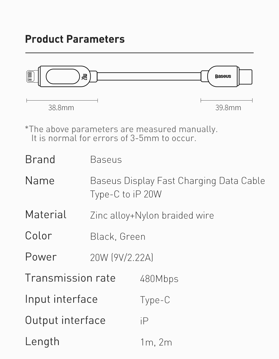 Cáp Baseus PD 20W USB C, Cho iPhone 12 11 Pro Max Xs X Sạc Nhanh USB Loại C Dây Cáp Dữ Liệu Mini Air Cho iPhone iPad