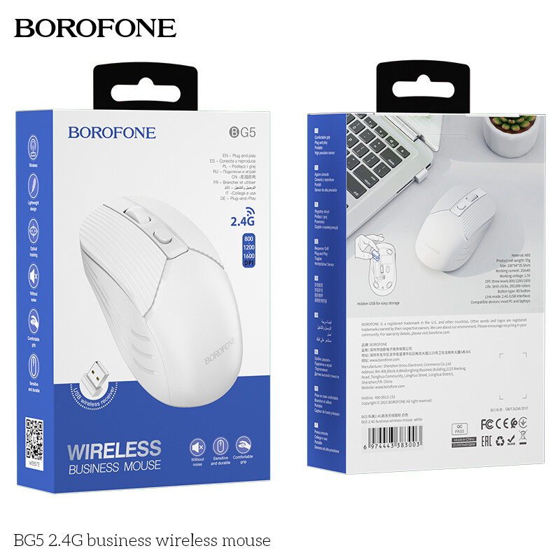 BOROFONE Chuột Bluetooth Không Dây 2.4G Cho MacBook Máy Tính iPad Chuột Thu USB Bluetooth 4.0 + Chế Độ Kép Cho Máy Tính Xách Tay Máy Vi Tính