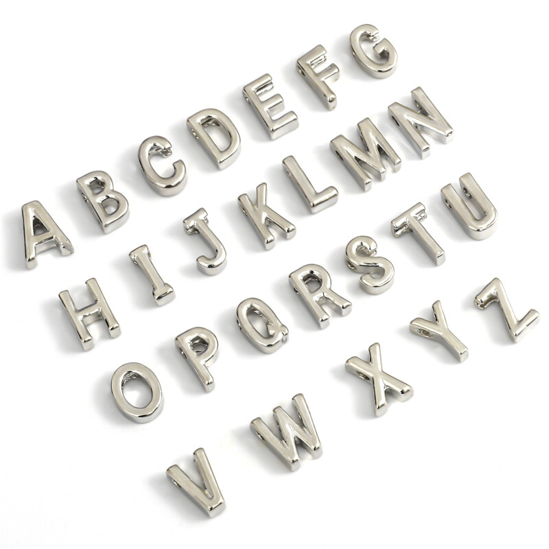 5pcs/Bag 26 Letter Heart Gold Silver Plated Zinc Alloy Charms Pendant ​Earring Necklace Bracelet DIY Jewelry Making Accessorie
