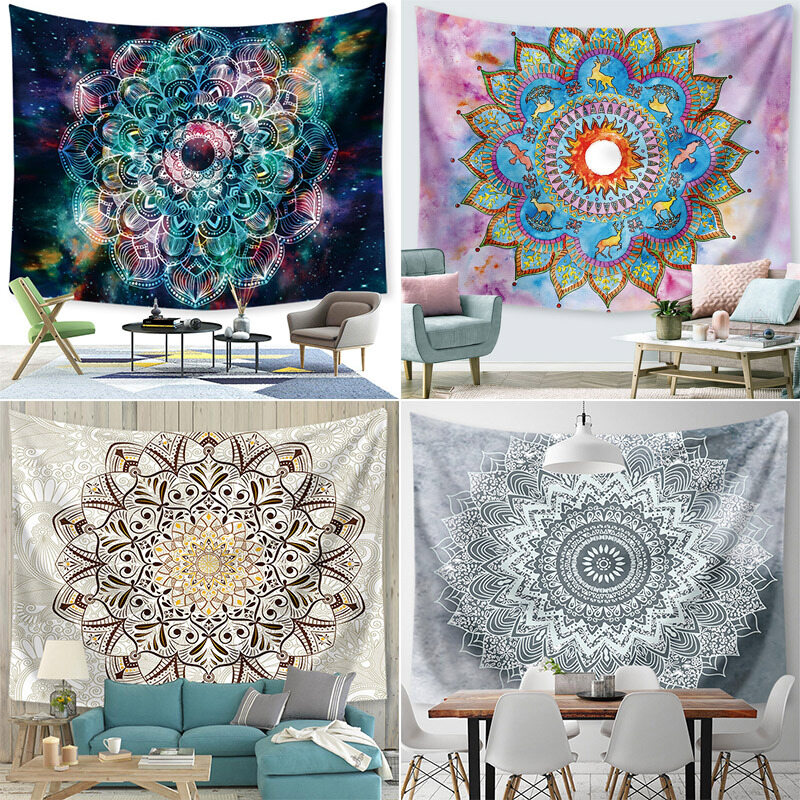 1PC Mandala Tapestry Digital 3D Printing Wall Hanging Home Decor 130x150cm