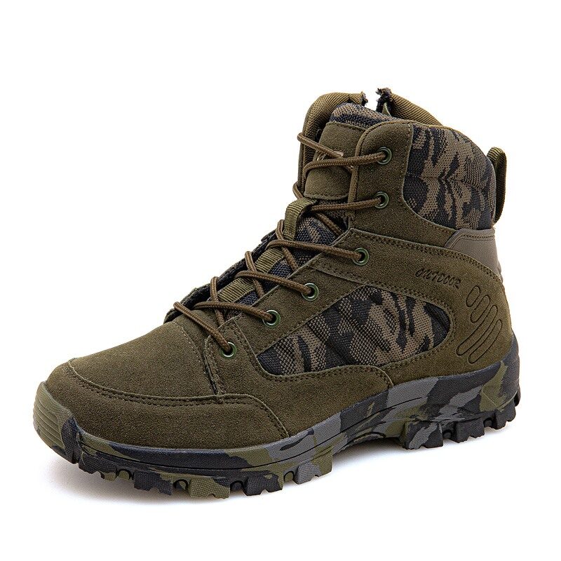 Tactical Military Combat Boots Men Suede Leather US Army Trekking Camping Mountaineering Winter Work Shoes Boats