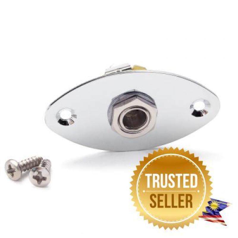 Guitar Flat Output Jack Plate and Socket Chrome (SILVER) Malaysia