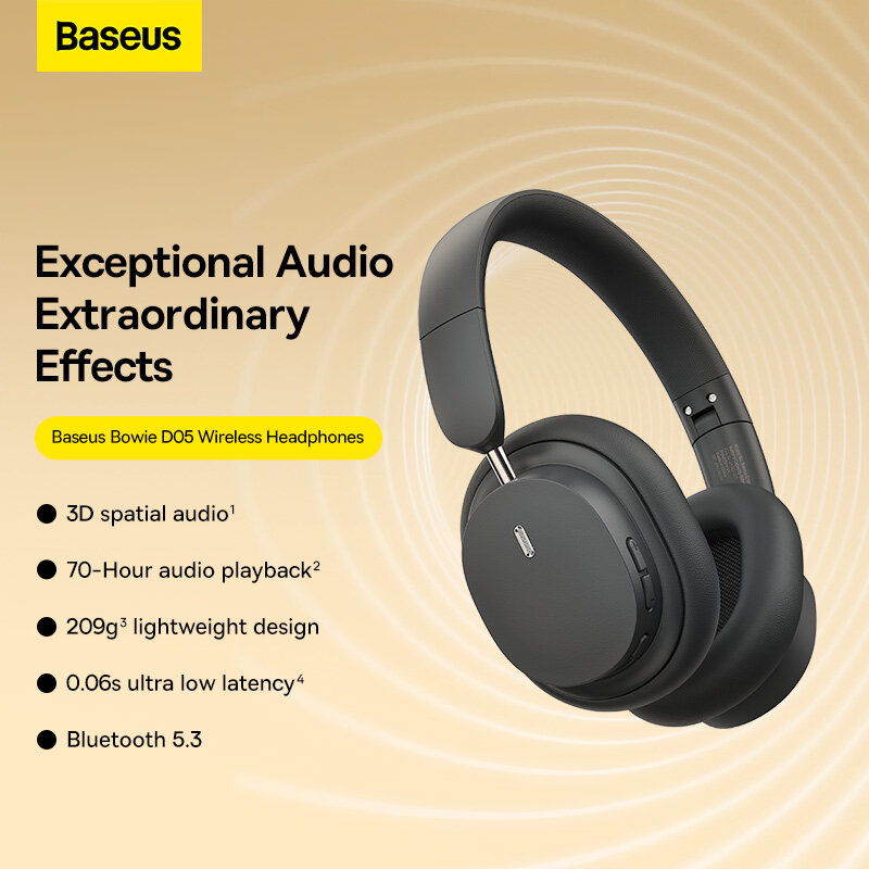 Baseus bowie D05 không dây Over-Tai nghe đeo tai bluetooth 5.3 tai nghe có dây với microphone