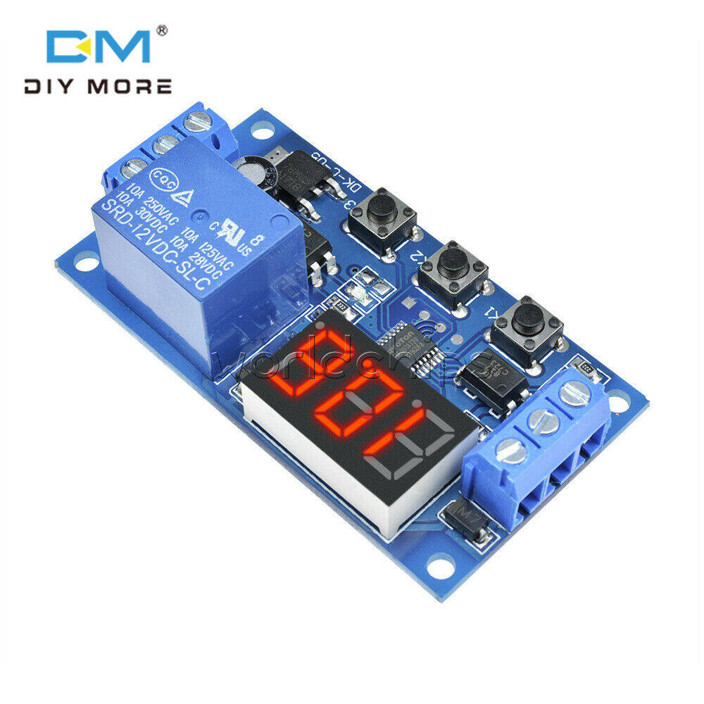 diymore Mô Đun Rơ Le Thời Gian Trễ Dc 12V Chính Hãng 3 Bảng Hiển Thị Led Kỹ Thuật Số Công Tắc Hẹn Giờ Điều Khiển Lập Trình Mô Đun Chu Kỳ Kích Hoạt Có Hộp Đựng