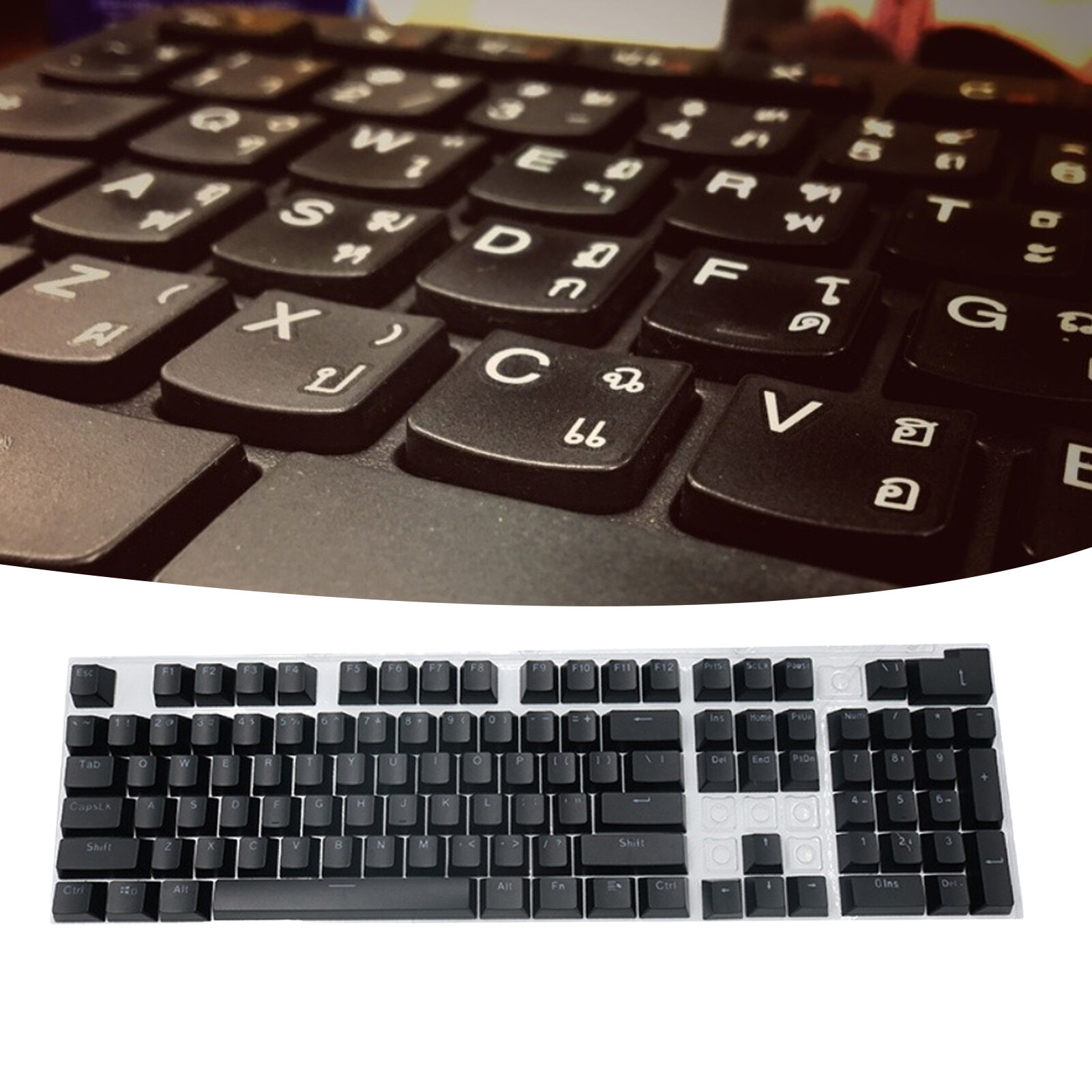 104 Cái/bộ Nắp Quan Trọng, Keycap Công Thái Học ABS Cao Cấp Có Đèn Nền Hoặc Cơ Khí Bàn Phím