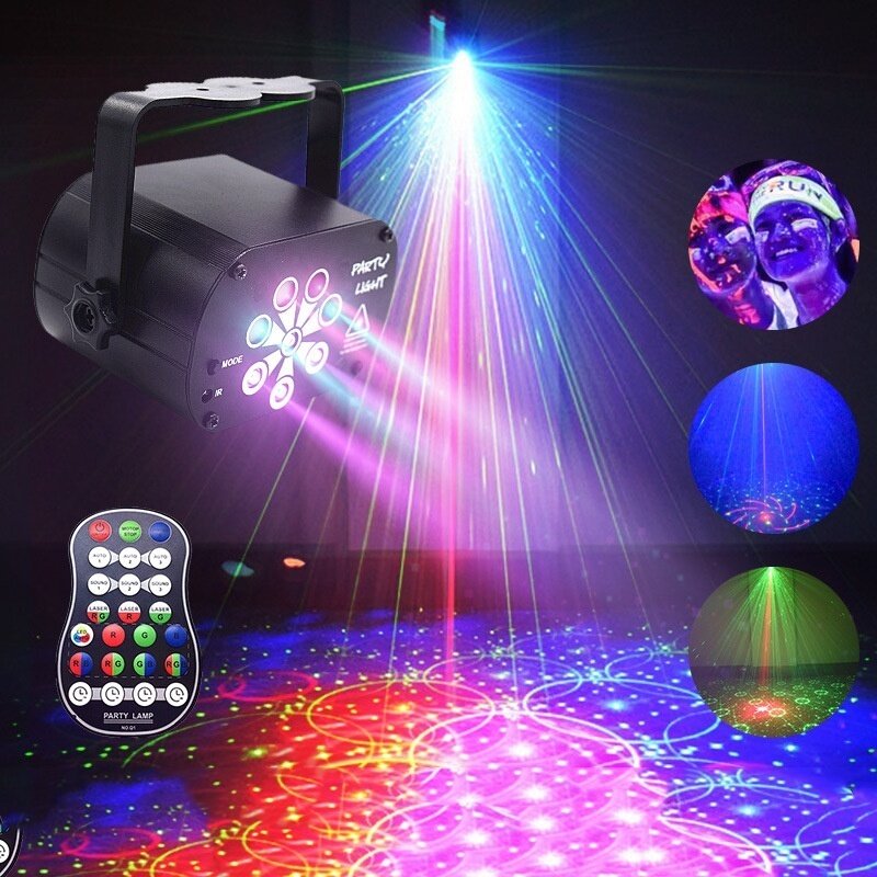 Nâng cấp mới trong đèn chiếu bầu trời đầy sao 8 lỗ đầy màu sắc 2020 Đèn Chiếu Laser UV Đèn Câu Lạc Bộ tiệc cưới Disco DJ