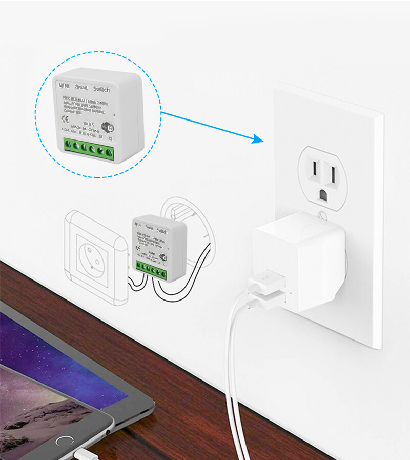 FLEWWER 16A Wifi MINI Công Tắc Thông Minh Supporte 2-Cách Thiết Bị Hẹn Giờ Điều Chỉnh Được Thiết Bị Chuyển Mạch Không Dây Nhà Thông Minh Tự Động Hóa Tương Thích Với Tuya Alexa Google Nhà