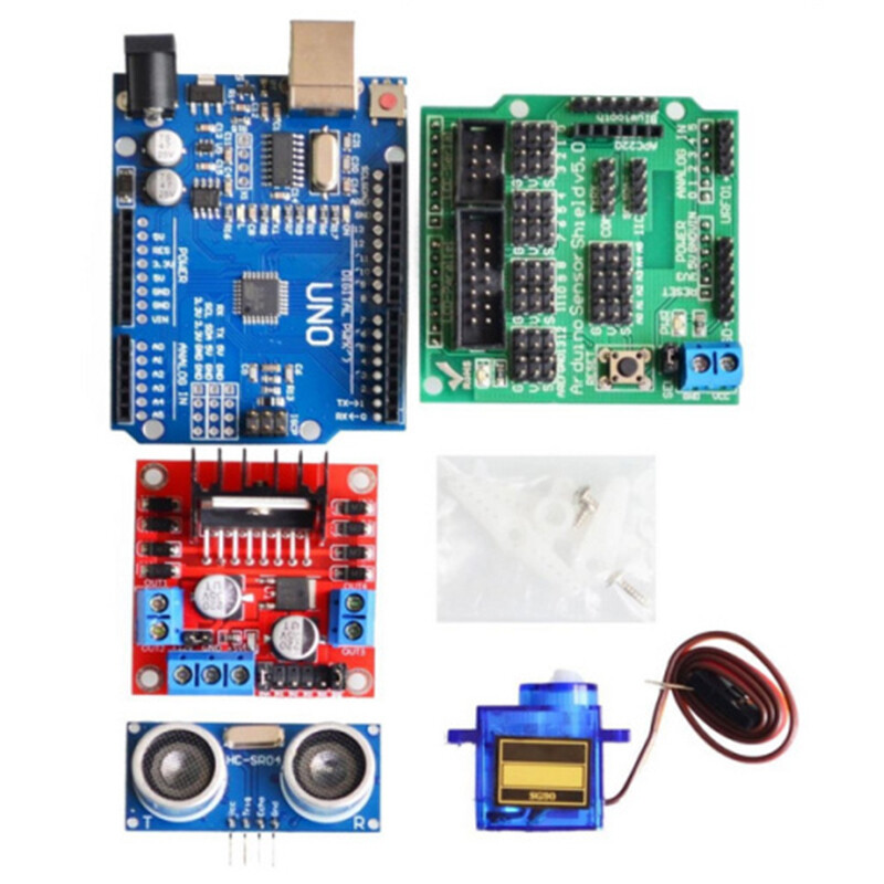 Mới tránh theo dõi động cơ Robot thông minh khung gầm xe Kit bộ mã hóa Tốc độ thùng ắc quy 2WD Module siêu âm cho Arduino Kit