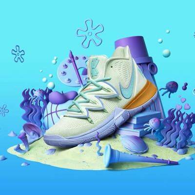 Nike_KYRIE5 Irving 5 SpongeBob SquarePants Bintang Besar Gurita Saudara Sepatu Pria CJ6950 CJ7227