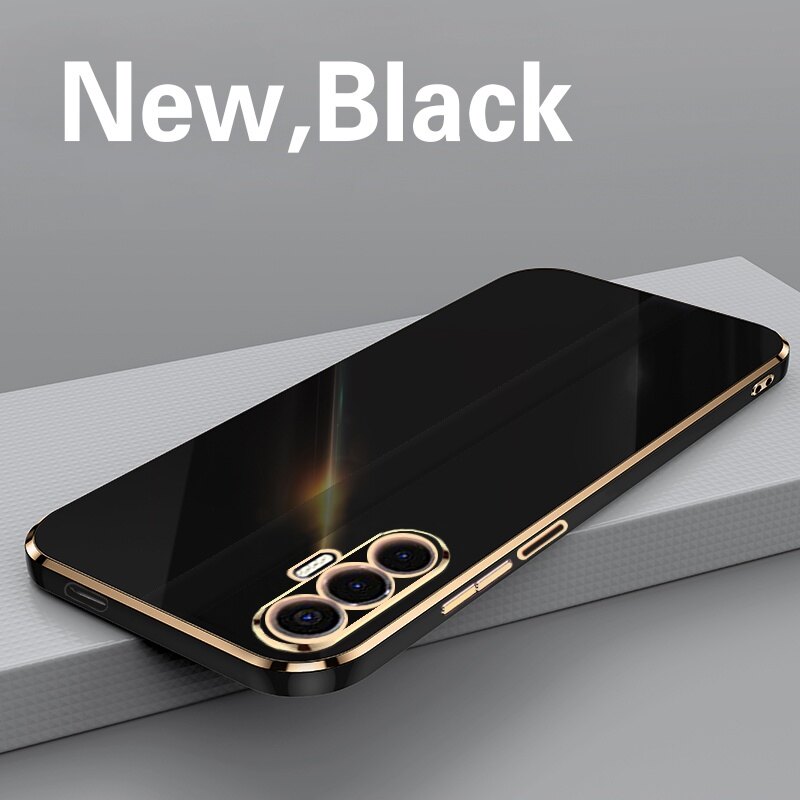 Tecno Pova 3 Case Protective Electroplating Shockproof Case Tecno Pova 3 Casing Cover Silicone TPU Soft Back Cover