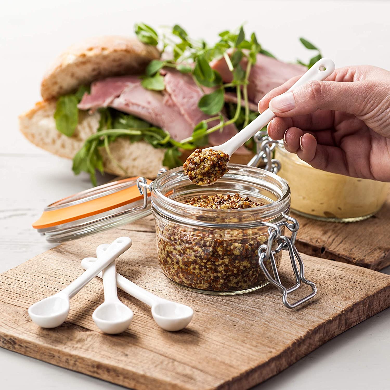 DAFIFY 13CM Mini Ceramic Suop Spoon Coffee Tea Spoon Tableware Set Porcelain Salad ice cream Spoon
