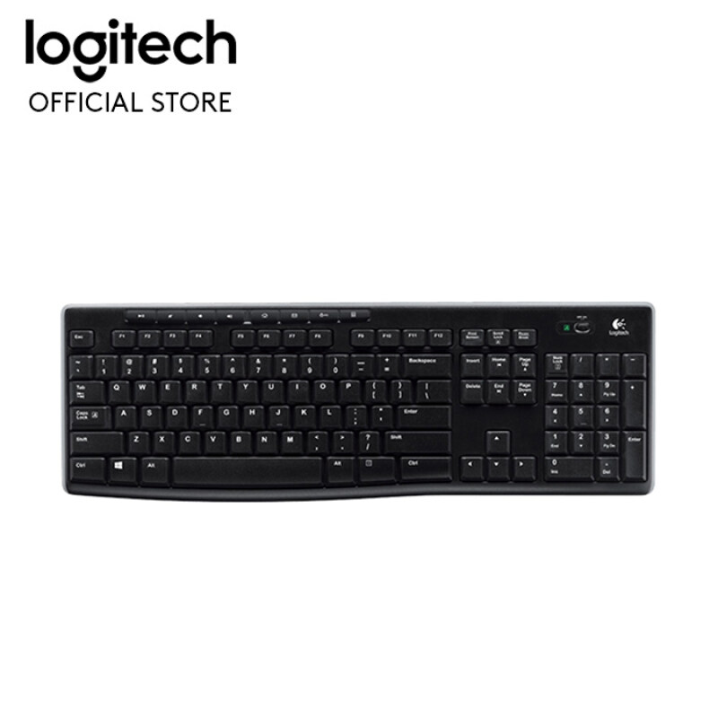 Logitech K270 Wireless Keyboard, 2.4 GHz Wireless with USB Unifying Receiver, 2-Year Battery Life, PC/Laptop, Black (920-003057) Malaysia