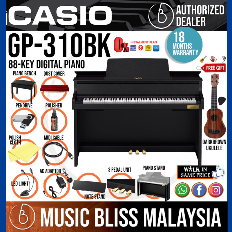 Casio GP-310 Grand Hybrid Piano with FREE Piano Bench - Black Finish (GP310 / GP310BK) Malaysia