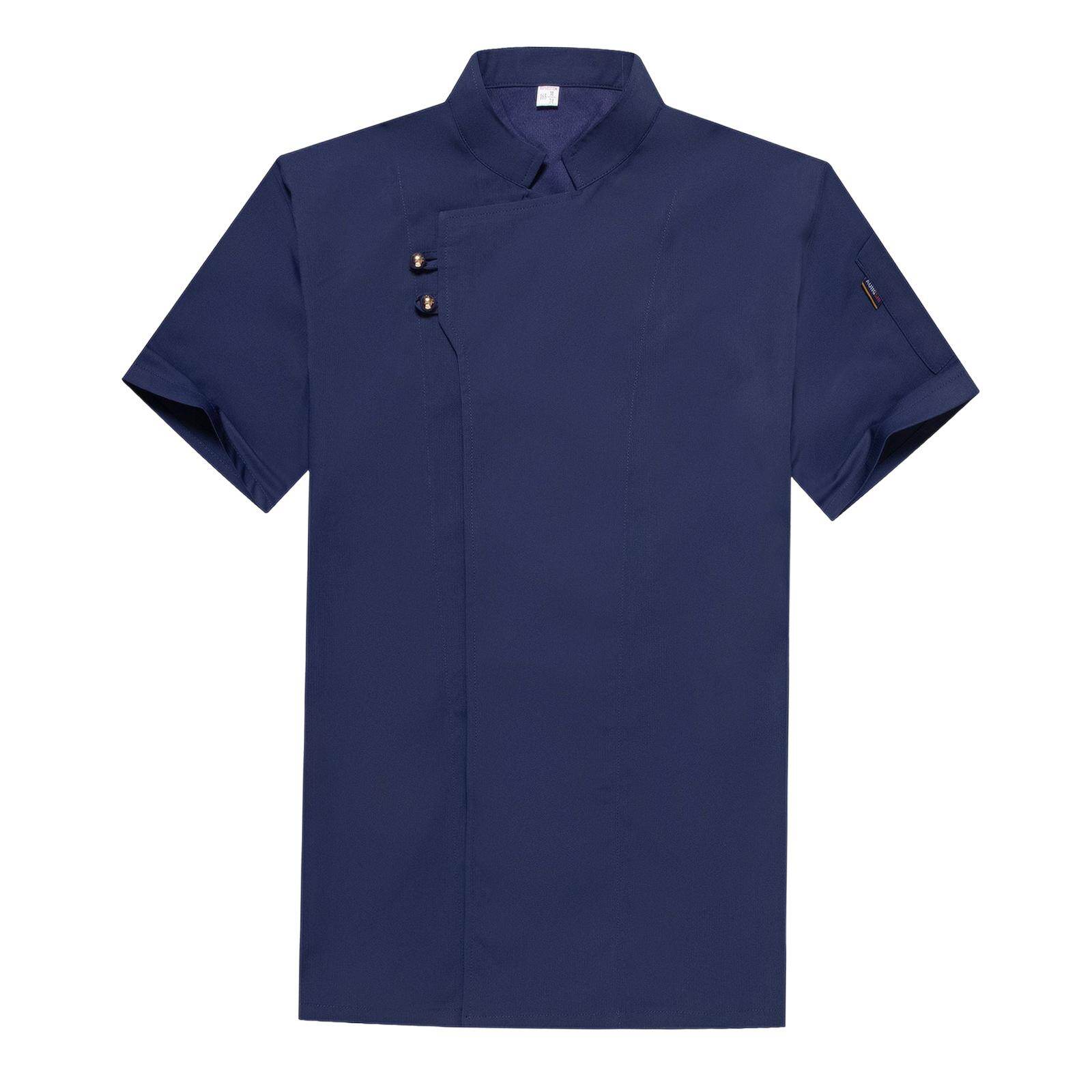 Serbery Short Sleeve Chef Coat Breathable Cool Ventable Mesh Back Not Easy to Pilling Soft Chef Jacket for Restaurants Dessert Shops Men