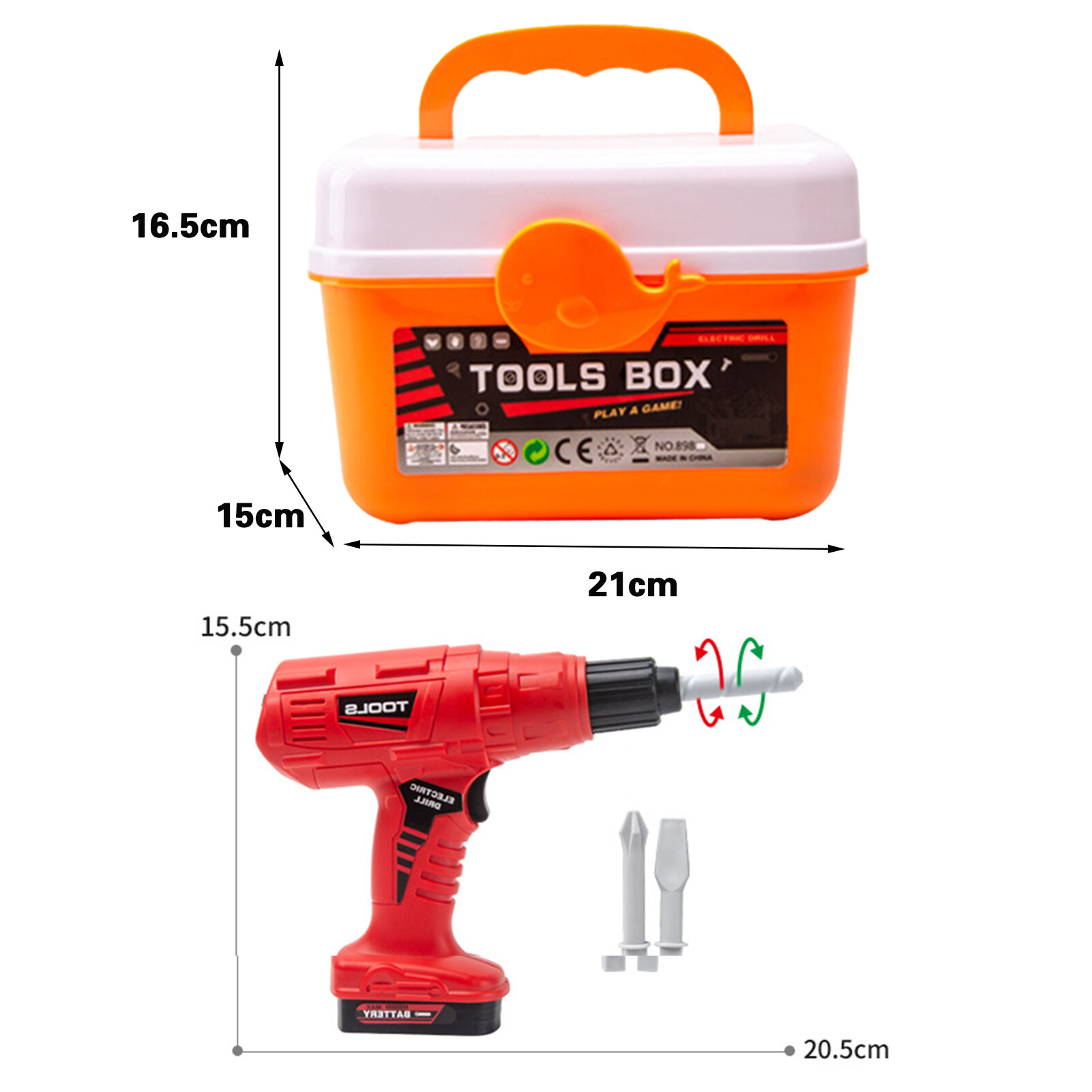 Large Capacity Toy Storage Play House Toys Simulation Interactive Kids Electric Tool Set with Chainsaw Screwdriver and Storage Fun Pretend Play and Learning Toy for Boys 43pcs/set