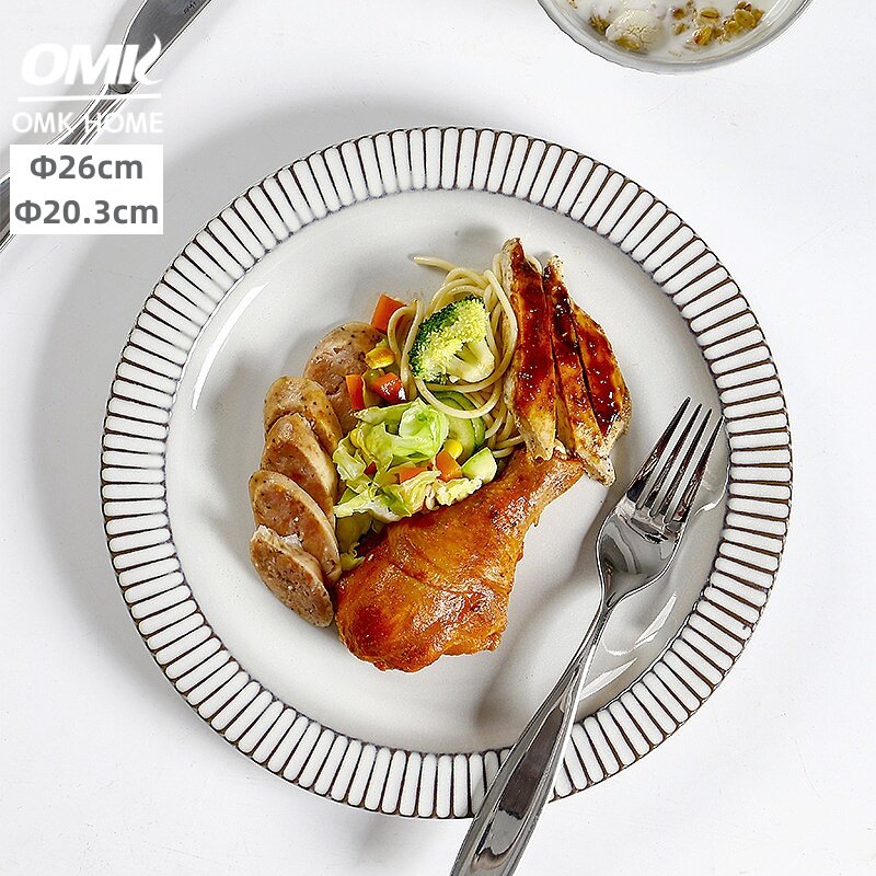 Omk Châu Âu gốm cổ điển đĩa ăn tối