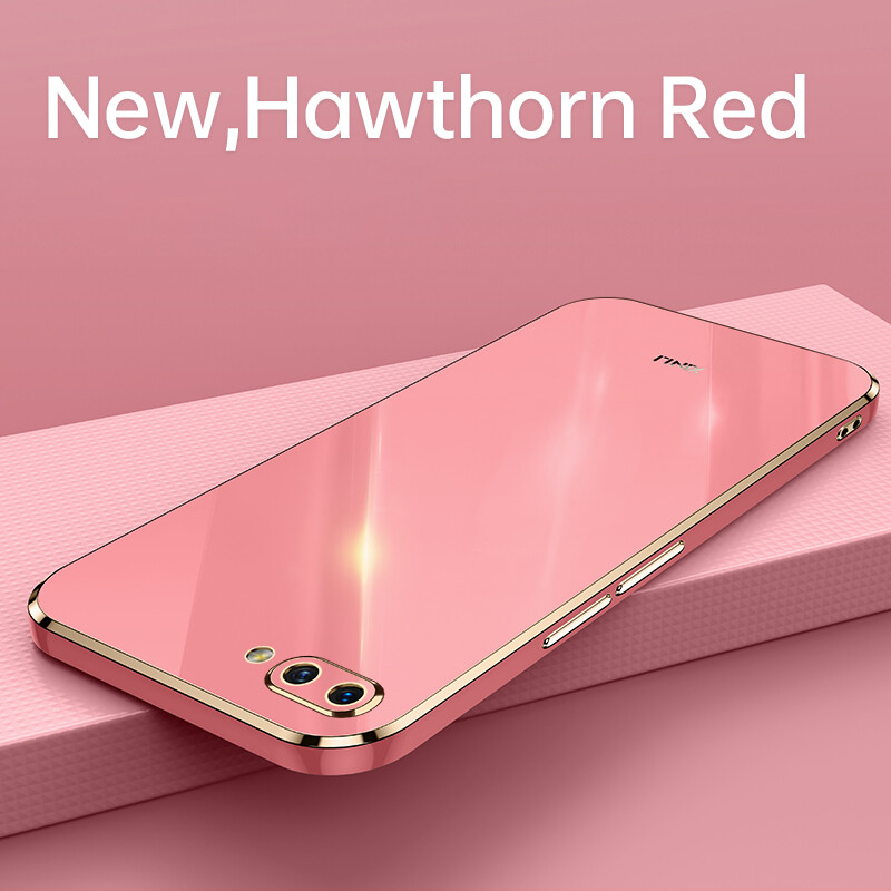 AnDyH Ốp Điện Thoại Mạ Cho OPPO A3S A12E Realme C1 Ốp Bảo Vệ Máy Ảnh Chính Xác Ốp Viền Thẳng Sang Trọng