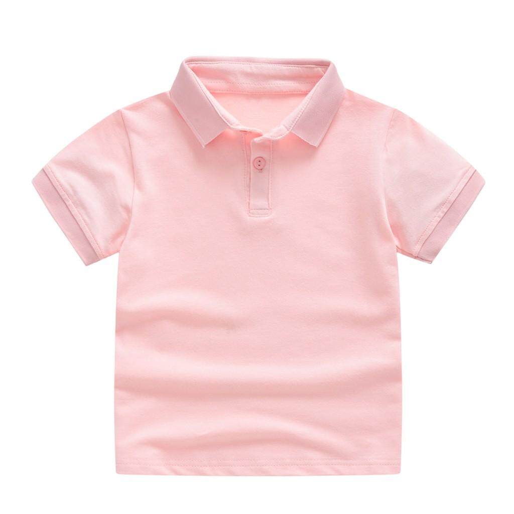 Toddler Kids Baby Girl Boy Short Sleeve Classic Solid T-shirt Tee Tops Clothes