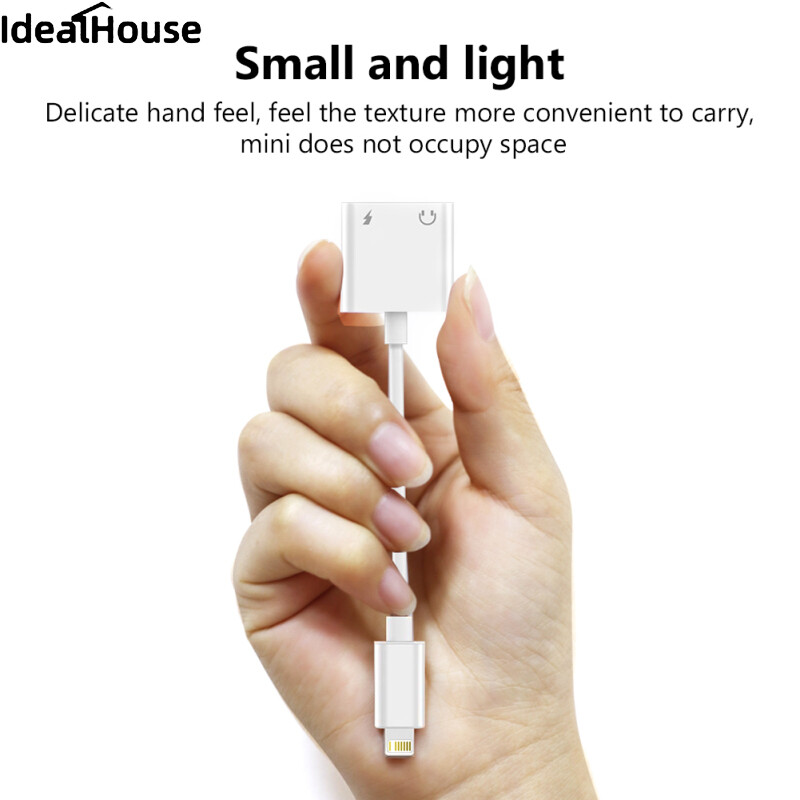 IDealHouse【ready stock】Mobile Audio Adapter 3.5mm Jack Headset Charging Connector Adapter Cable For Iphone