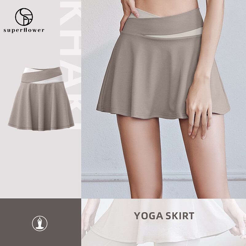 SUPER FLOWER Jupe à séchage rapide avec blocage des couleurs pour femme avec short à l'intérieur de la jupe de sport pour la course à pied Fiess Golf Tennis_voghion.com