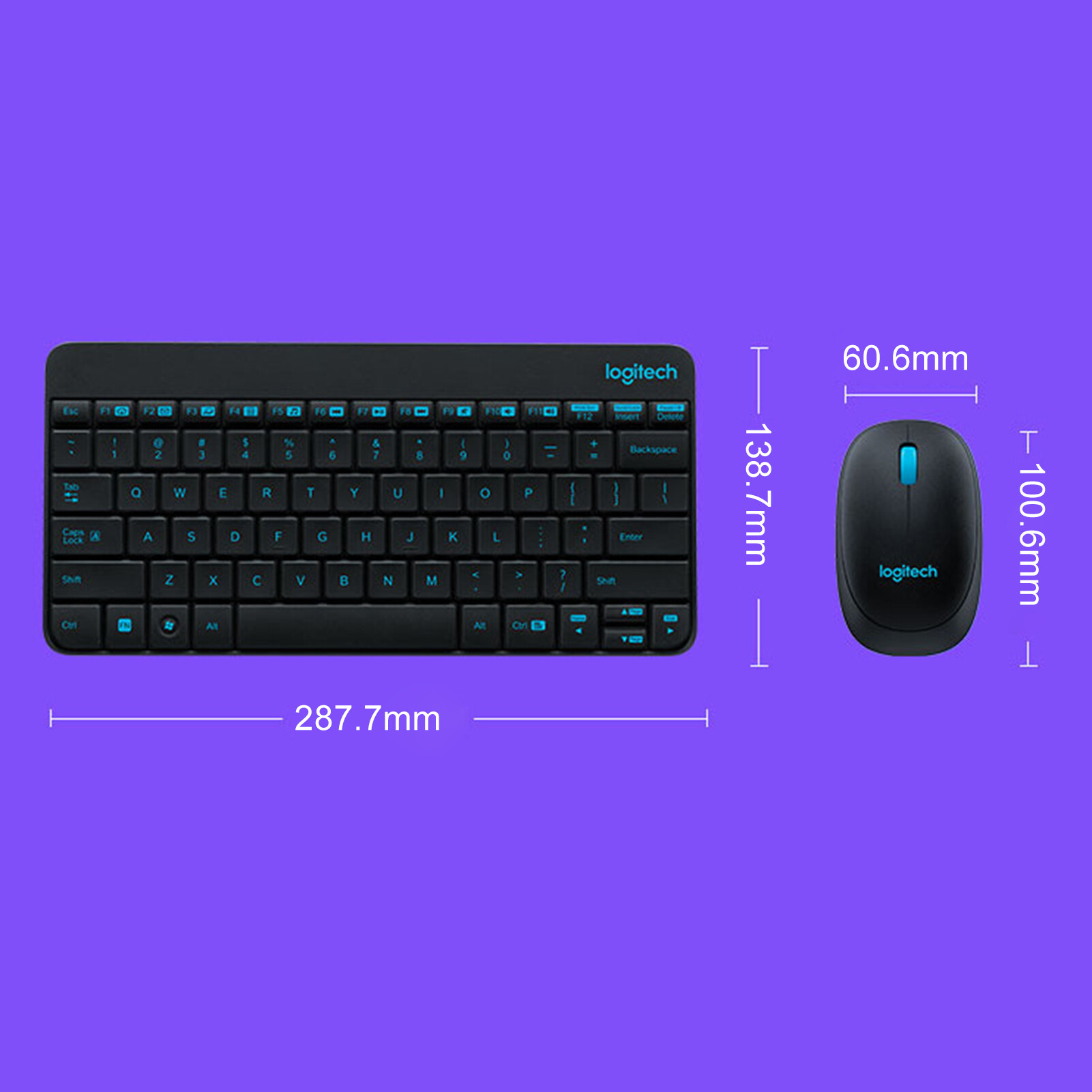 Skyloong for Logitech MK245 Portable Splashproof Ergonomic PC Optical Wireless Keyboard Mouse Kit