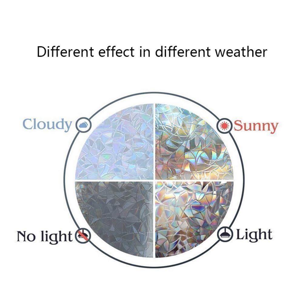 BuyBowie Chổ Trang Trí 3D Không Dính Riêng Tư Tĩnh Miếng Dán Chống Tia UV Mờ Cửa Sổ Dán Bám Cầu Vồng Nhiều Màu Sắc Hoa Văn Kính cho Nhà/Văn Phòng, 90X200 CM