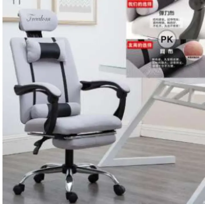 Gaming Swivel Office Chair Grey With Leg Rest 120 X 60cm Simple Office Table Game Adjustable Premium Extreme Reclining Kerusi Desk Table Furniture Lazada