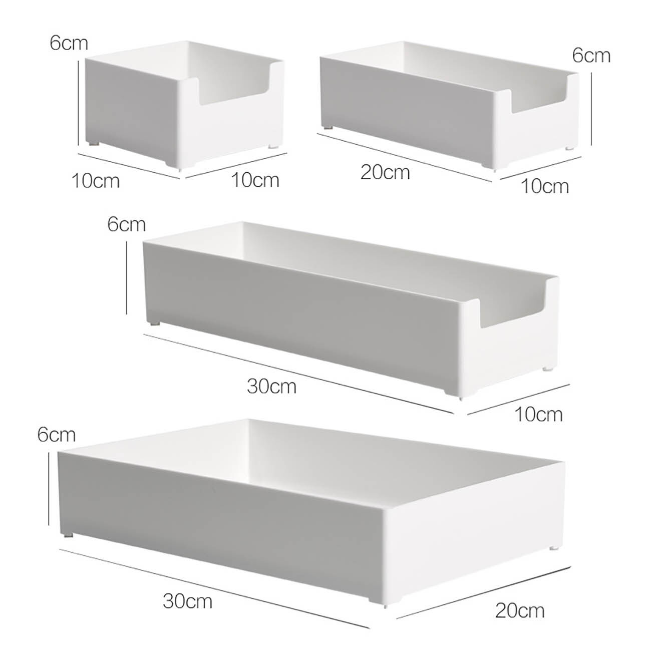 CNMF Drawer Storage Box Kitchen Cupboard Organizer Rectangular Combination Storage Box Height 6cm
