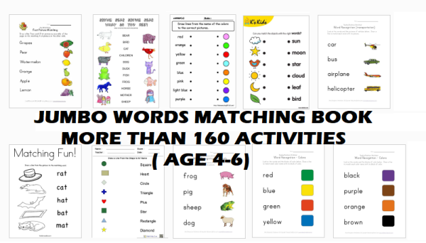(145) Jumbo Matching Picture with the Word More Than 160 Activities Malaysia
