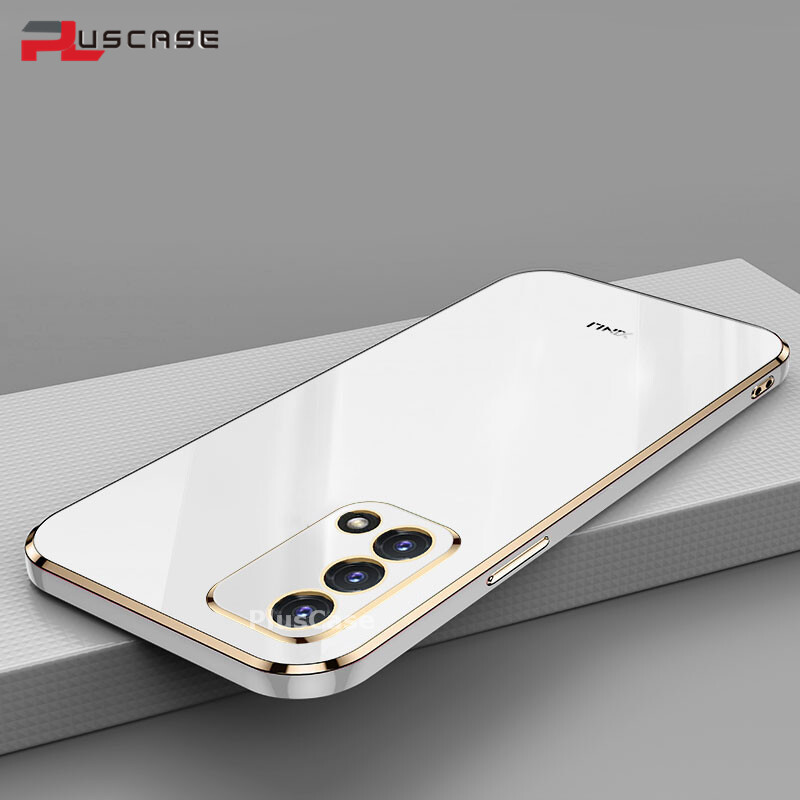 PlusCase for OPPO A95 4G A74 4G 6D Plating Soft Case Lens Protector Square Frame Silicone Glossy Shockproof Phone Back Cover